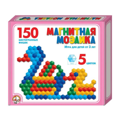 Магнитная мозаика 5 цветов 150 элементов (МЕТА)