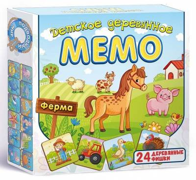Фото игрушки Детское деревянное Мемо "Ферма"