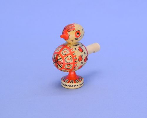 Фотография Свистулька "Птичка" (Мезенская роспись)