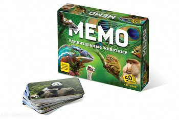 Фото игрушки Настольная игра Мемо "Удивительные животные" 50 карточек