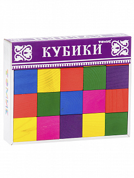 фото Кубики деревянные цветные Томик (20 кубиков)