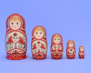 Фото Матрёшка 5 мест Н-18 (Мезенская роспись) № 6
